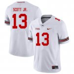 Men's Ohio State Buckeyes #13 Gee Scott Jr. White Nike NCAA College Football Jersey April EHQ1244AR